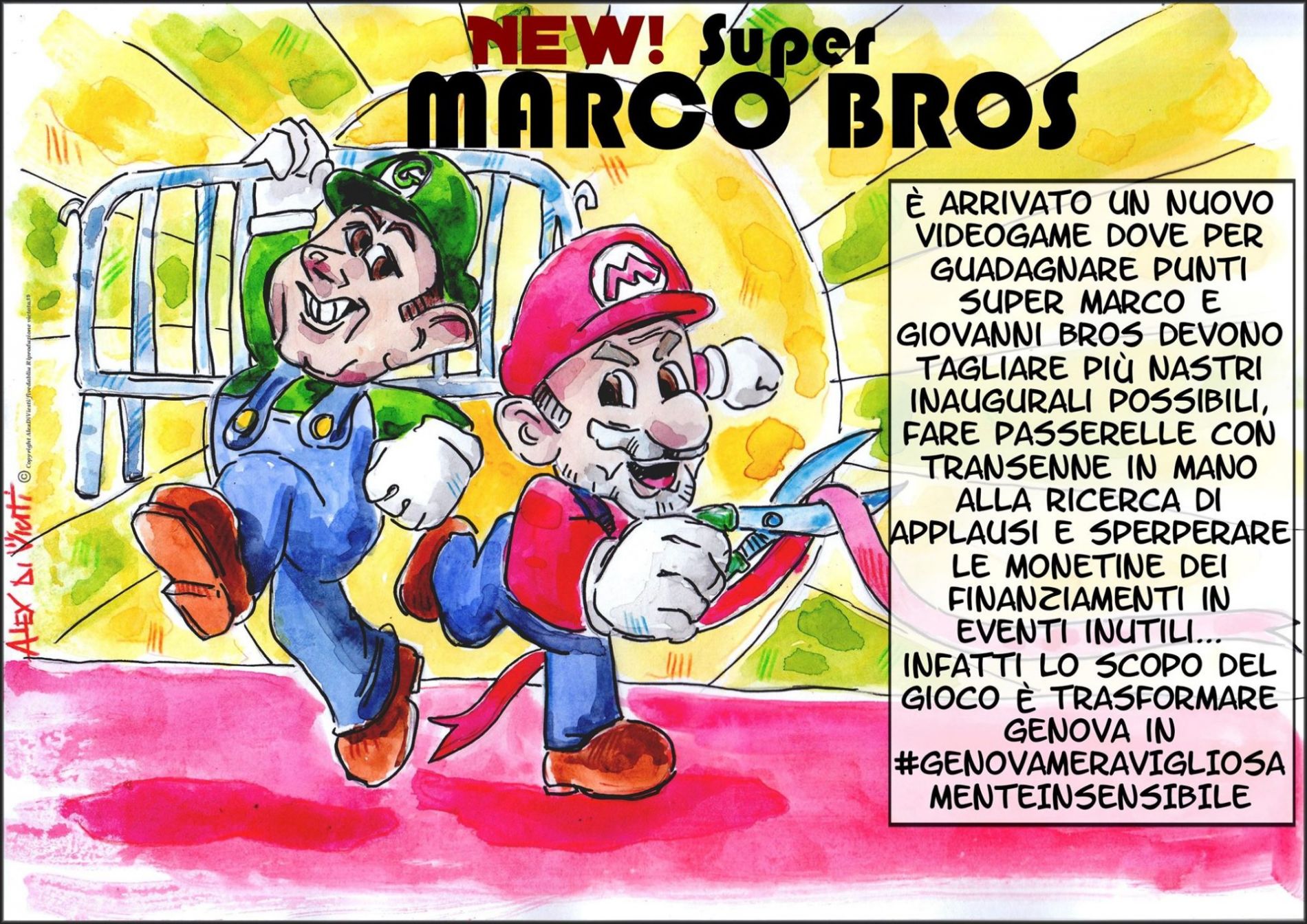 La vignetta di Alex. Transenne, nastri e videogame